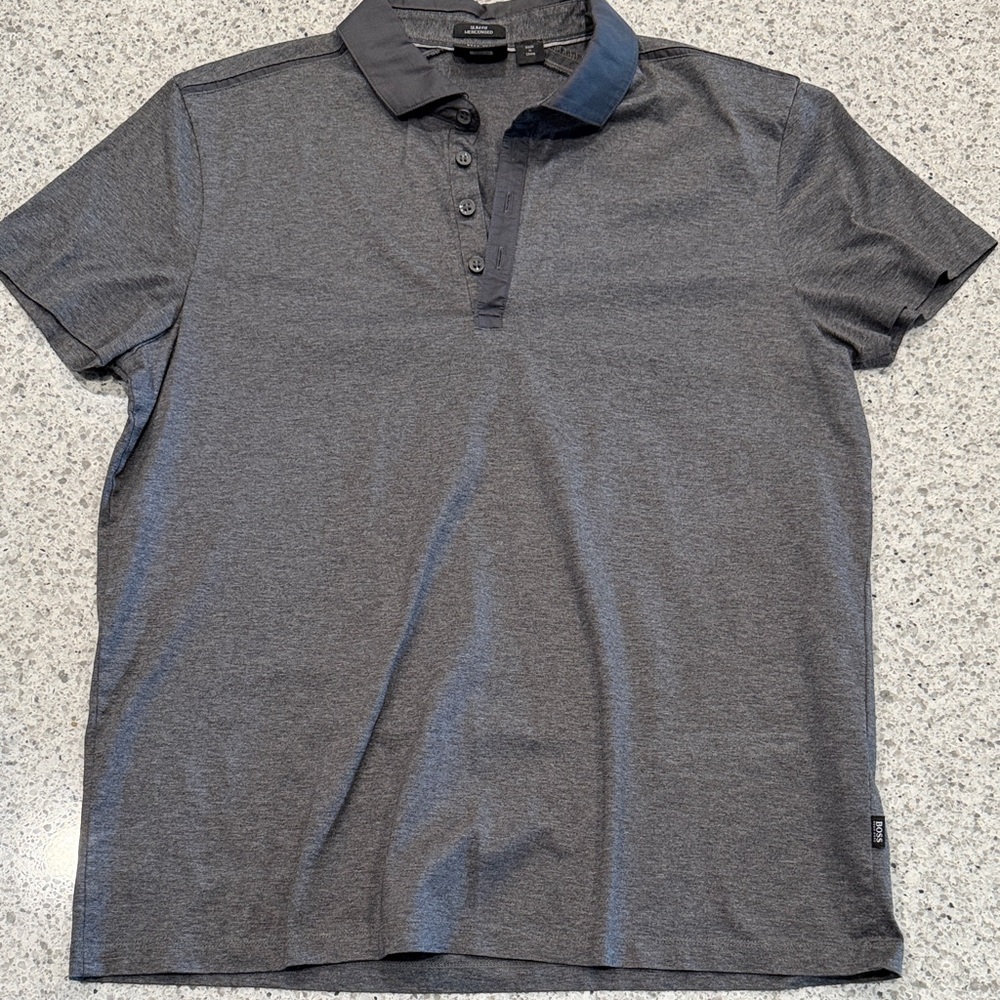 Gray Men’s Polo Shirt - Casual Button-Up